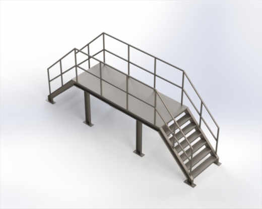 工业钢楼梯 -  3D CAD型号（步骤文件）缩略图
